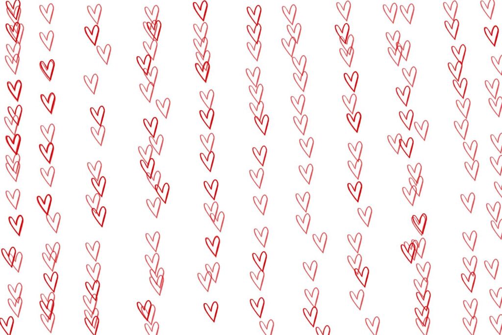 Light pink heart overlays