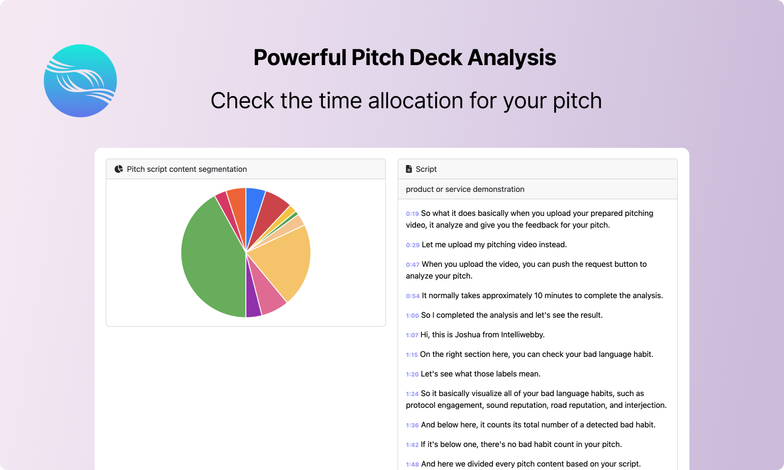 Pitch Deck Analysis with proper pitch segmentation in Intelliwebi - Pitch deck Analysis tool