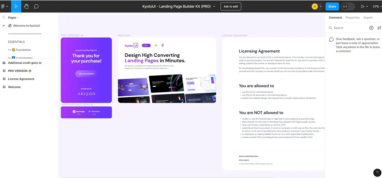 KyotoUI landing page builder
