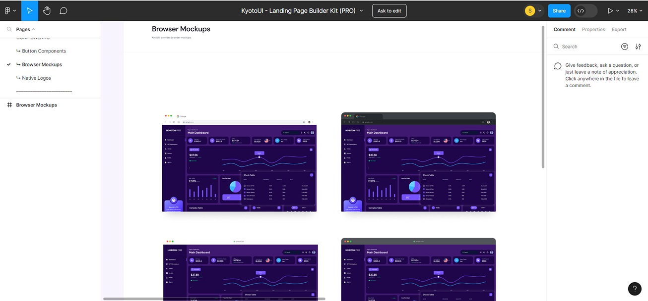 Browser Mockups of KyotoUI