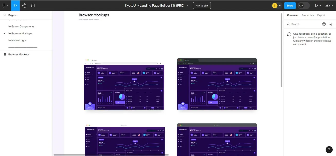 Browser Mockups of KyotoUI