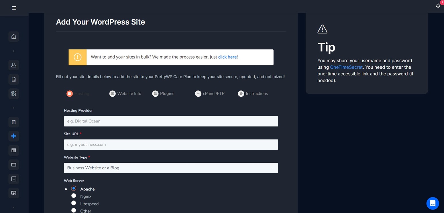 Pretty WP User Interface Add Your WordPress