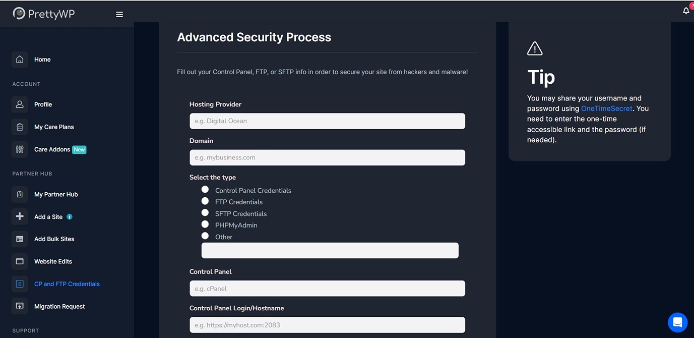advanced security process to keep website protected
