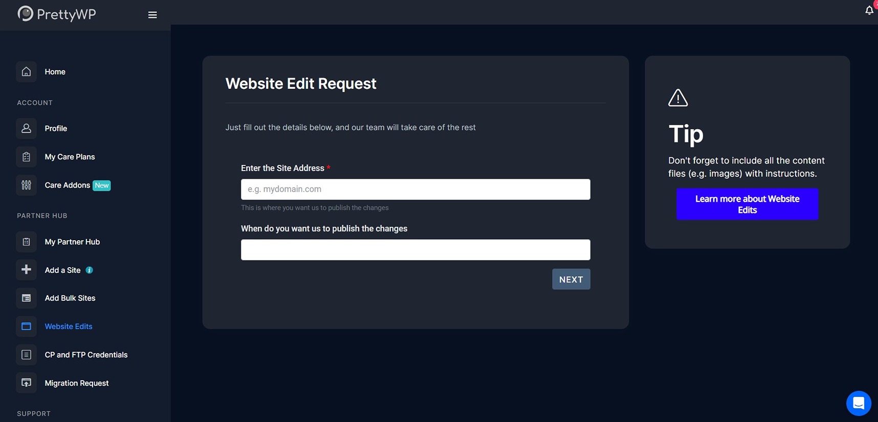 Website Edit Requests