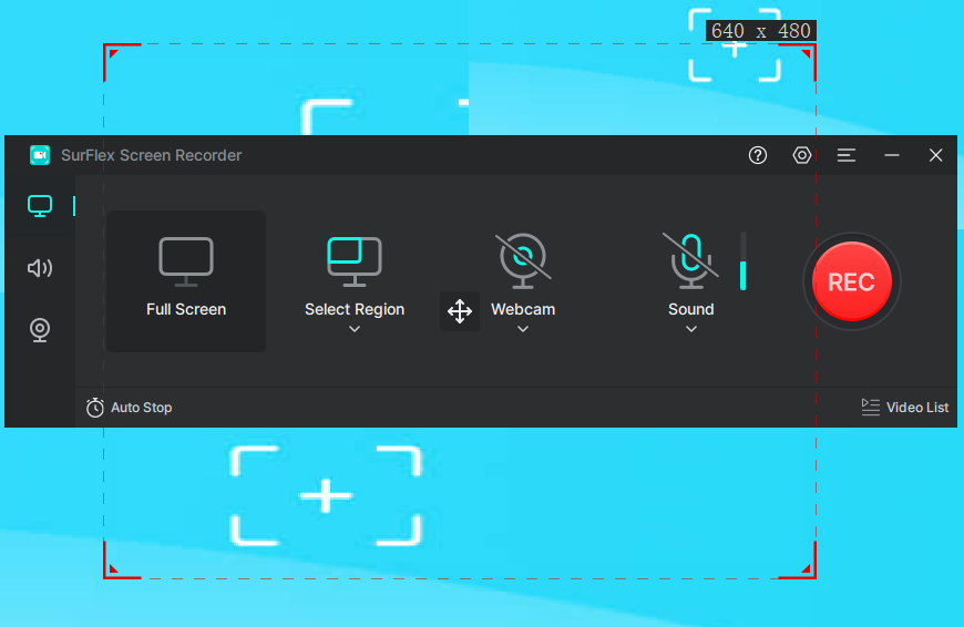record selected screen with Surflex Screen recorder - Best Screen recorder