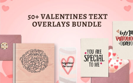 Collage of valentines text overlays