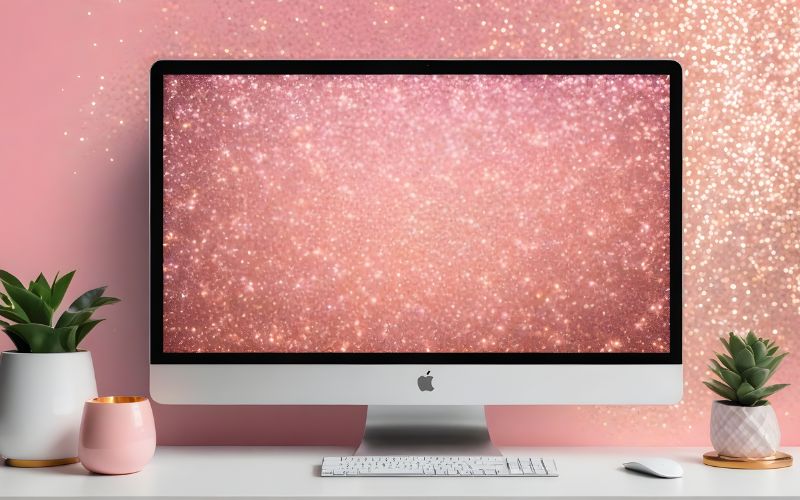 Pink glitter bacground as a desktop wallpaper
