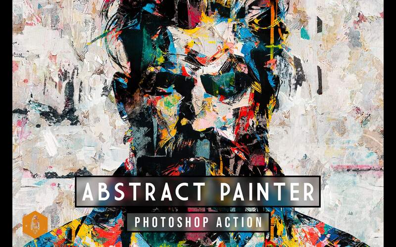 Handsome Man's Abstract Painting generated with Abstract Painter Photoshop Action