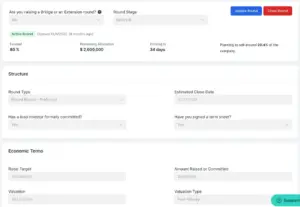 Flowlie Fund Raising Software Plan Your Round UI