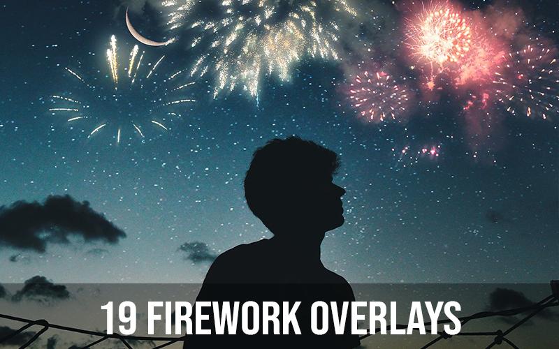 Firework overlays on a Silhouette of a boy