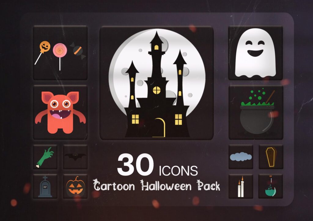 Halloween icons game dev icons bundle