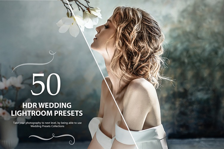 HDR lightroom presets feature image showcasing a woman in a wedding dress