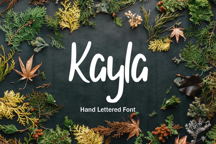 Kayla font in hand lettered fonts bundle - custom fonts