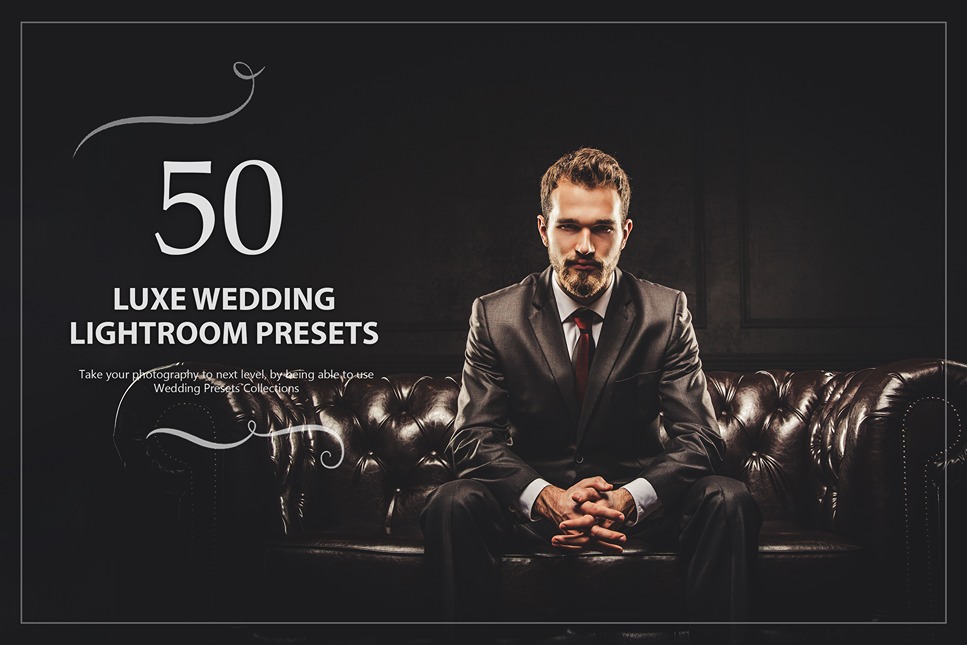 luxe lightroom photo presets feature image showcasing a man in a suit