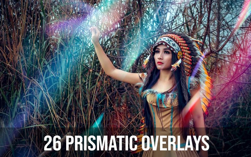 Prismatic overlay on a girl in tribal attire