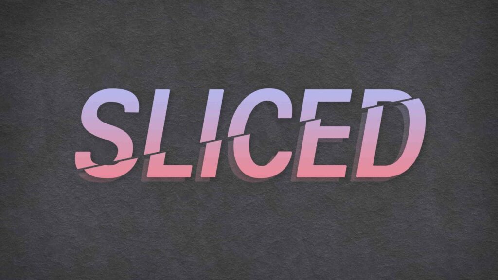 Sliced text effect in text effect bundle