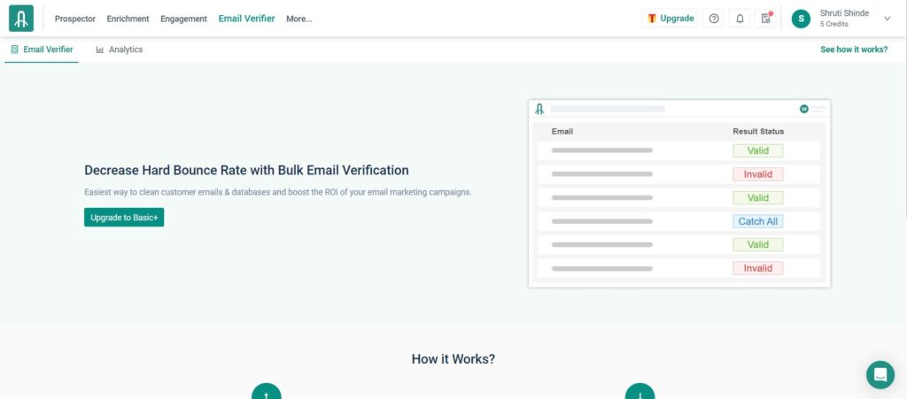 Preview of Email Verifier Tool of AroundDeal- B2B Customer Data Platform