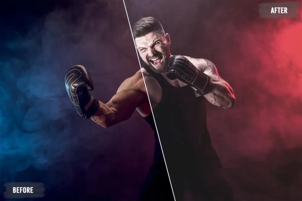 Before & After Image of Cyberpunk PS Actions