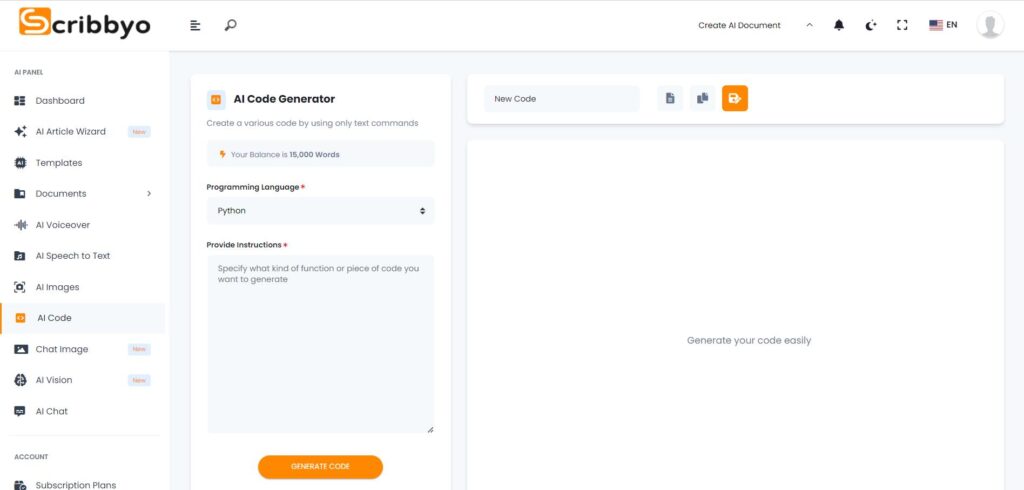 AI Code Generator Preview