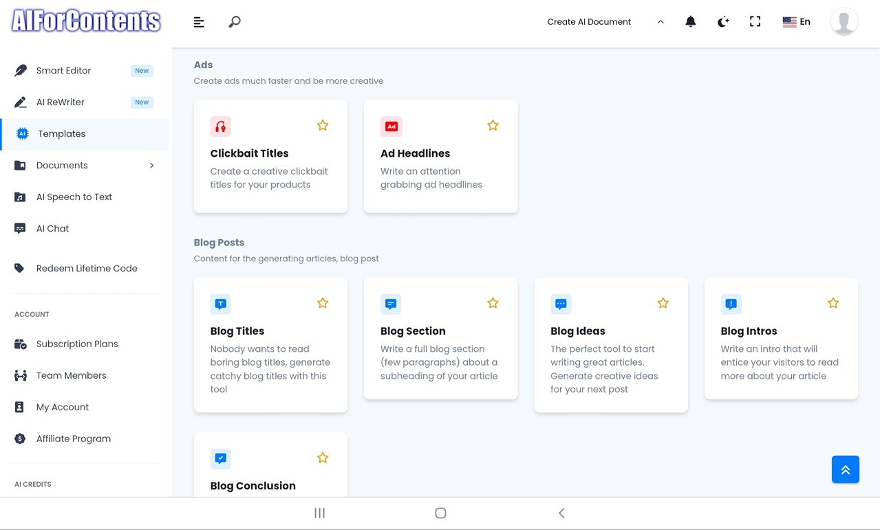 Create Ads & Blog Posts using AI Content Creator