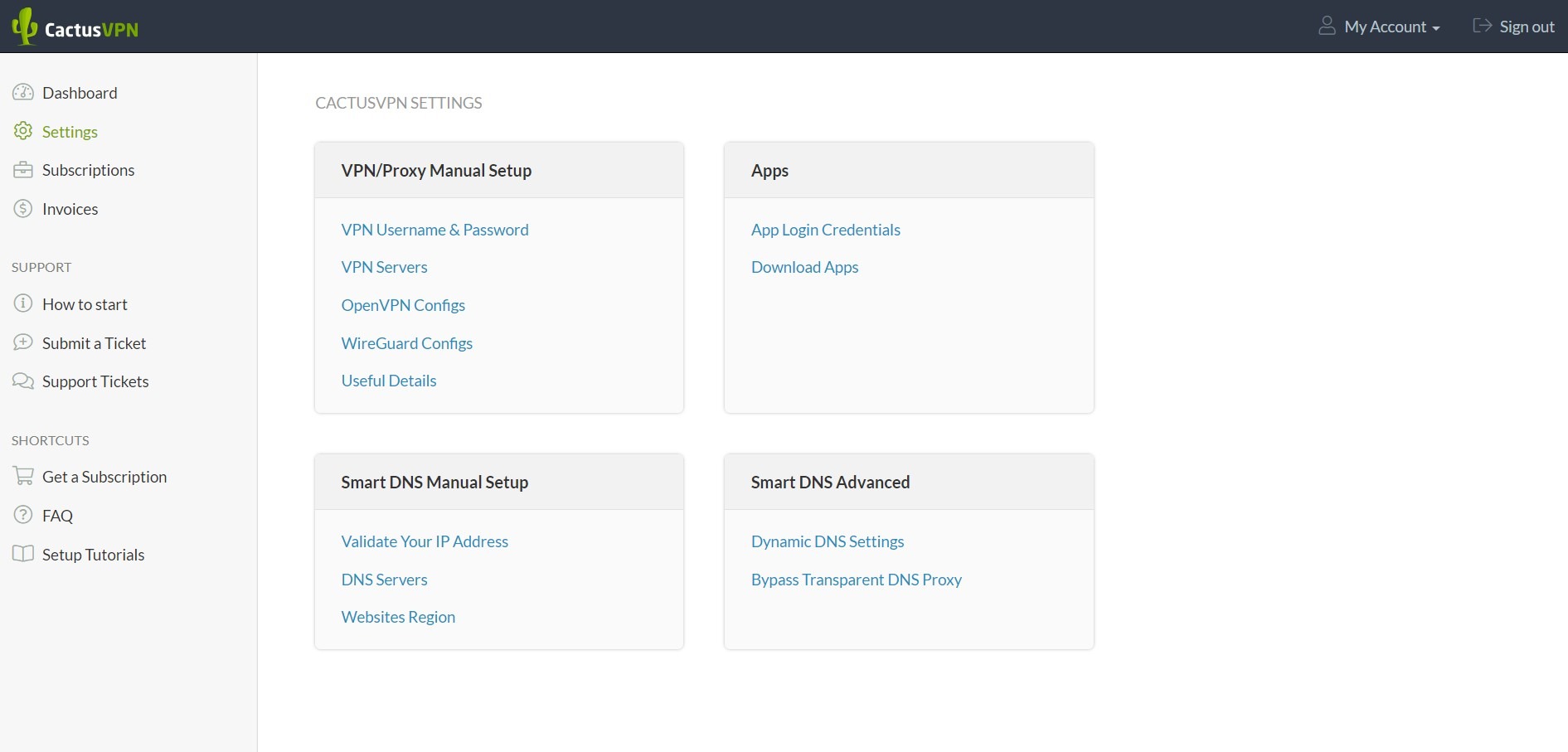 VPN & Smart DNS Settings in CactusVPN Best secure vpn