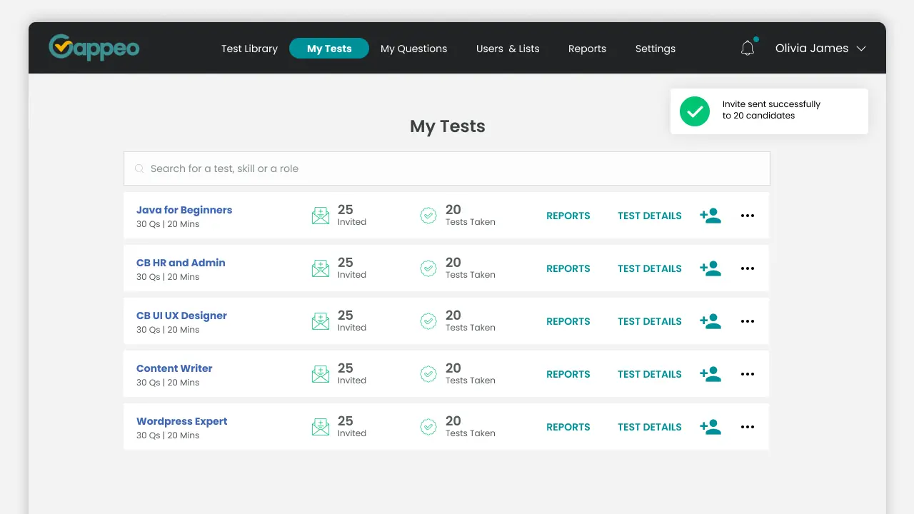 <b>My Tests UI</b>