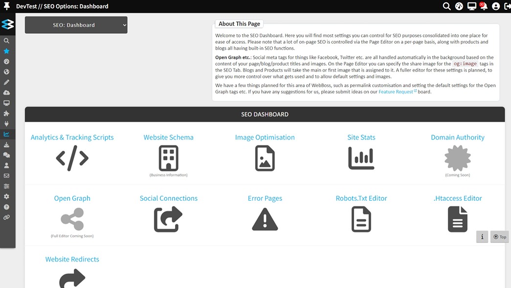 Optimize your website using SEO Dashboard