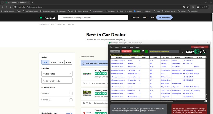 Lead generation using Trustpilot