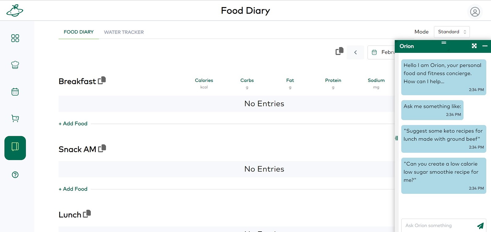 Food Diary Of My food planet AI meal planner and AI assistant