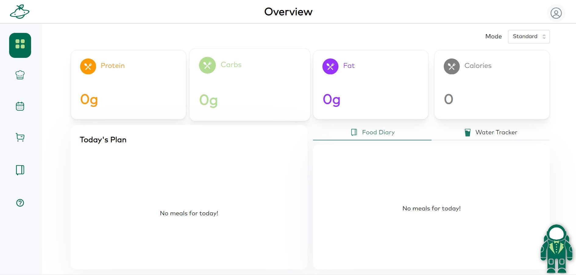 Overview UI of all the meal plan and schedule of my food planet AI Meal planner