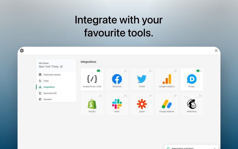 Seamless integration with Shopify, facebook and many other platforms
