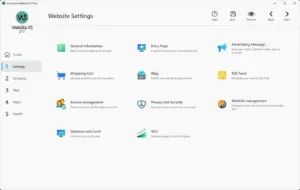 Website Settings to create and manage website interface