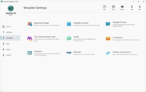 Responsive design and template structure UI of this Website Design Software