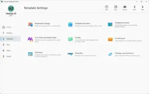 Responsive design and template structure UI of this Website Design Software