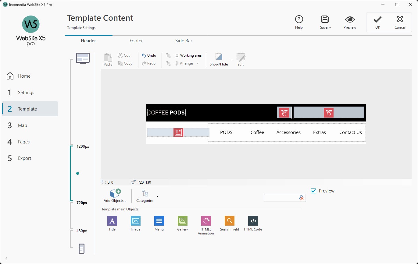 Edit template content and optimization