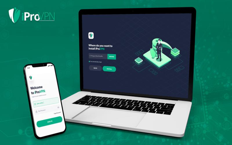 Laptop and Mobile View of iProVPN best vpn service homepage screen