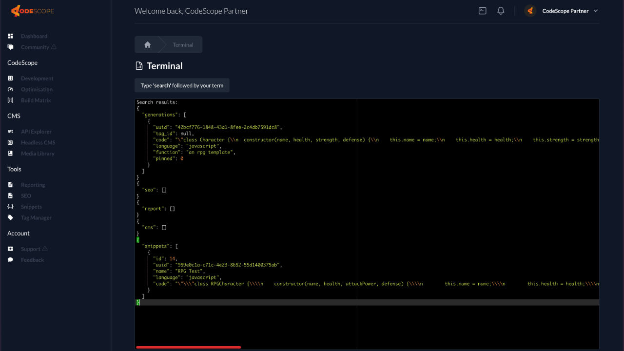 Terminal User Interface of this AI App Builder
