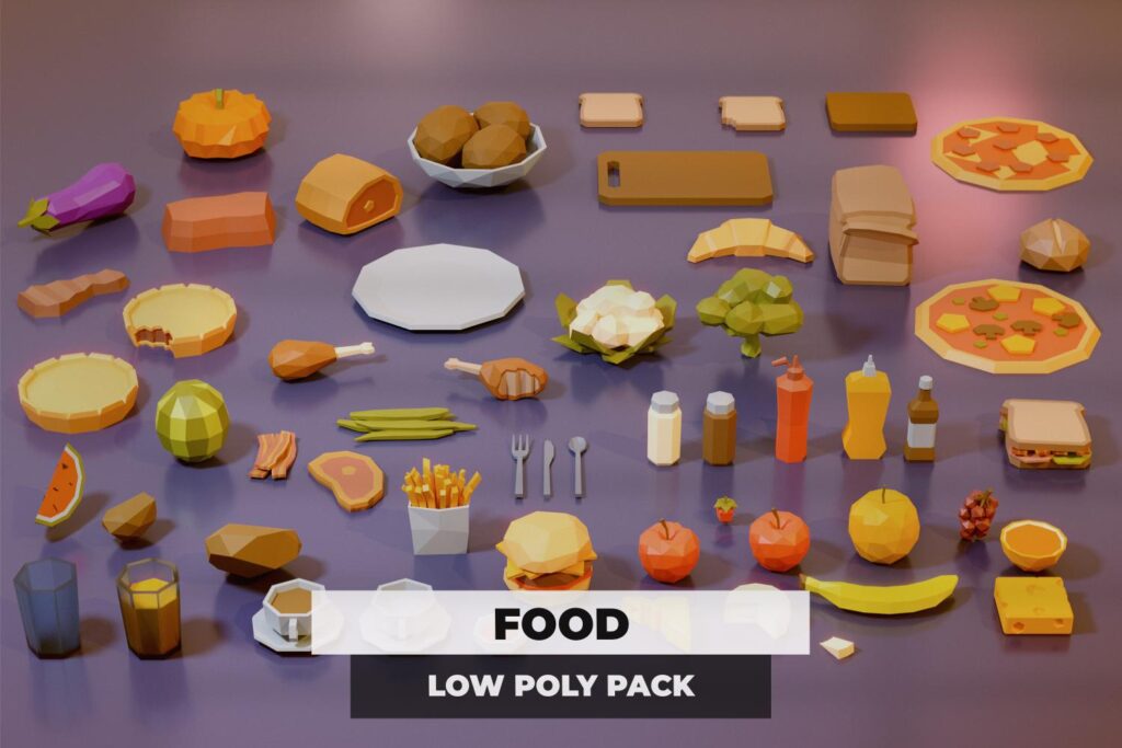 Food low poly pack available in Low poly - game dev assets pack