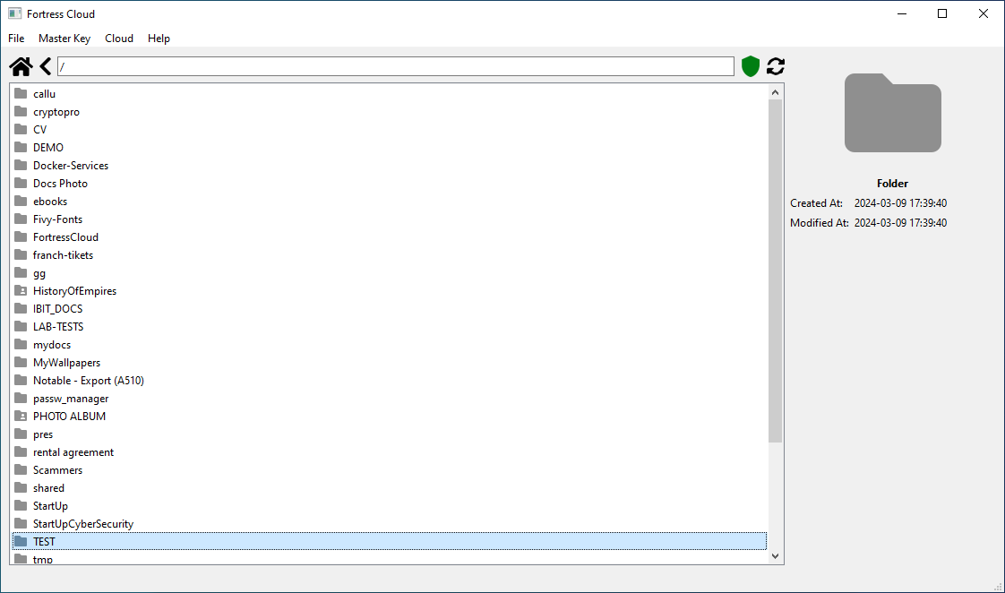 Main dashboard user interface for FortressCloud - Cloud Security