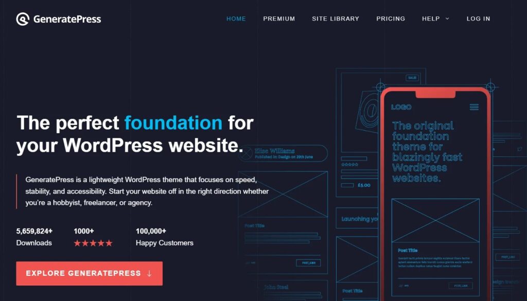 GeneratePress Theme To create websites for business