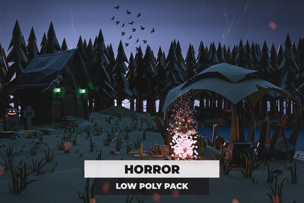 Horror low poly pack available in Low poly - Game dev assets