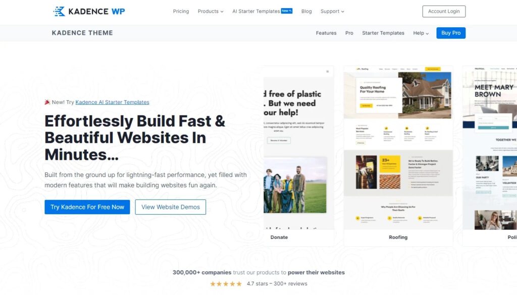 Build Fast and responsive websites using Kadence WordPress Theme