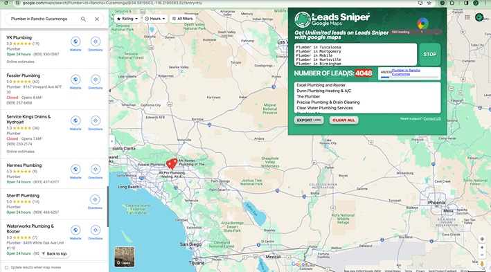 Leads Sniper Google Maps Scraper User Interface