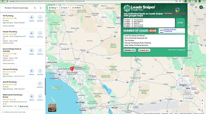 Leads Sniper Google Maps Scraper User Interface, google maps scraper chrome extension, extract google maps data google map data extractor