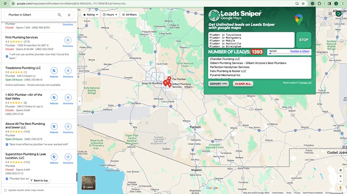 Scrape Data From Google Maps Interface to add keyword and search for data, google maps data scraper, business leads scraper,extract google maps data google map data extractor