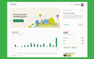 Main dashboard user interface of mailbob - email marketing platform