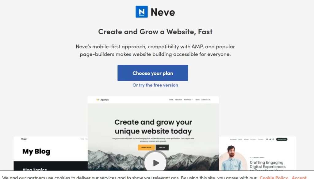 Neve is an Astra theme alternative, SEO friendly website