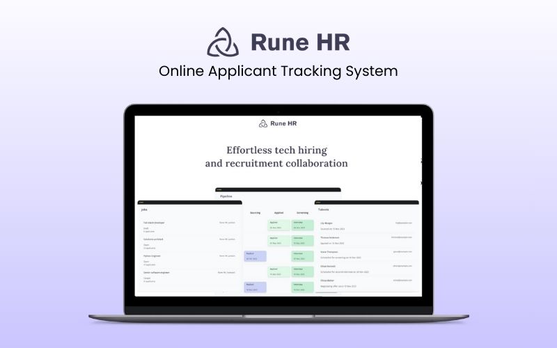 Image of Rune HR – Online Applicant Tracking System / Annual Subscription
