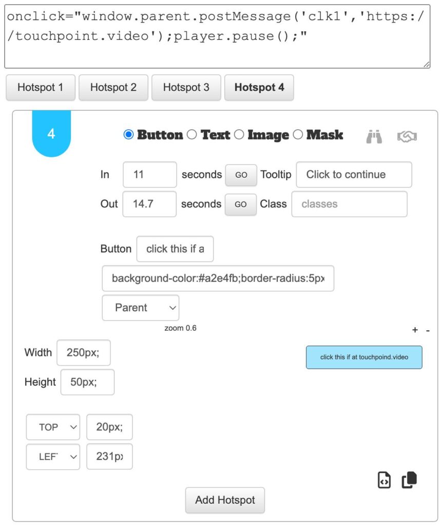 Touchpoint.video - Add unlimited hotspot