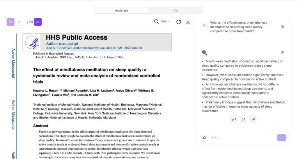 Organize Research Papers PDF Preview, ai that answers questions